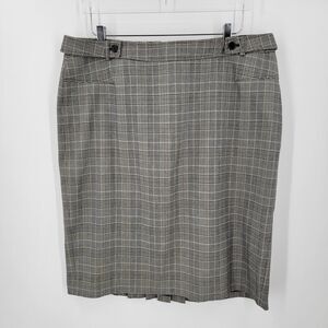Lane Bryant Skirt Womens 16 Plaid Back Hem Pleat Zip Up